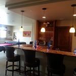 Entertainment area with a billiard table