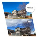 before and after comparison of a home's exterior