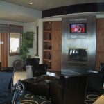 Entertainment area with chairs and television