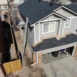 top view of a residential roof during ongoing repair
