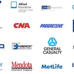 a group of insurance company logos