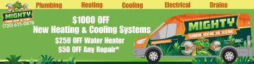Ad Banner for Mighty Plumbing, Heating, Air, Electric