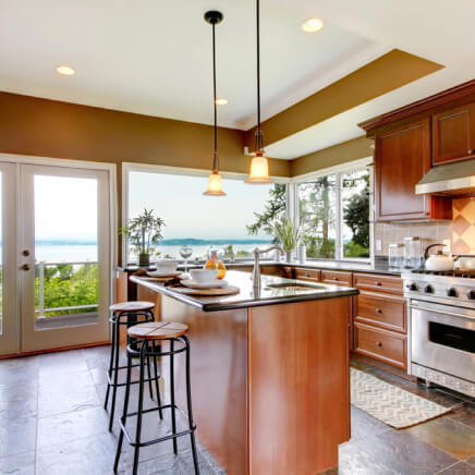 remodeling of luxury kitchen with sea view