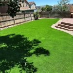 Wide stretch of green grass at a residential house