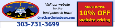 ad banner for One Clear Choice Doors