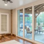 White framed glass sliding doors