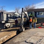 A Bobcat E45 mini excavator in use