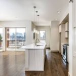 White interior of an emptyt modern kitchen