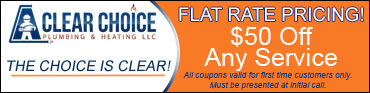 Ad Banner For Clear Choice Plumbing & Heating LLC