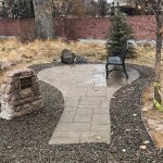 Hardscaping project featuring a patio and walkway