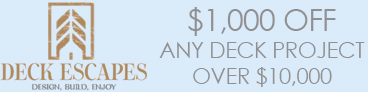Ad Banner for Deck Escapes Design, Build, Enjoy