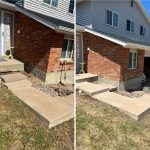 Before and after transformation of an outdoor concrete