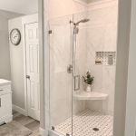 walk-in shower inside the bathroom
