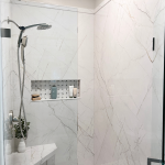 Inside a walk-in shower